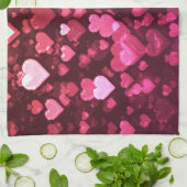 Roze Bokeh Hearts Digital Background Wallpaper Theedoek (Gevouwen)