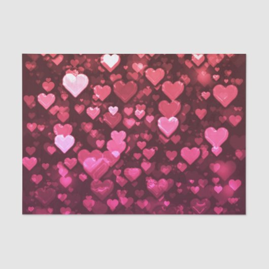 Roze Bokeh Hearts Digital Background Wallpaper Tissuepapier (Voorkant)