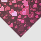 Roze Bokeh Hearts Digital Background Wallpaper Tissuepapier (Detail)