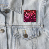 Roze Bokeh Hearts Digital Background Wallpaper Vierkante Button 5,1 Cm (In situ)