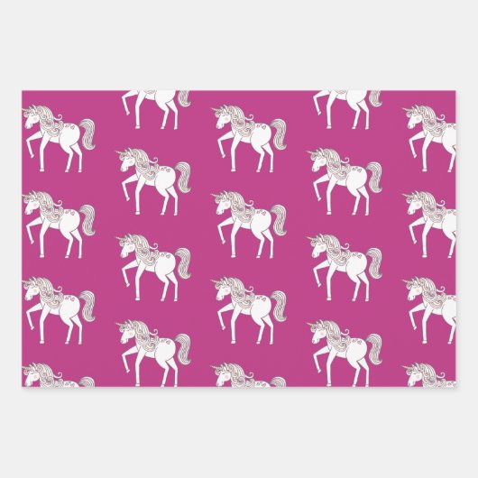 Roze Bokeh Hearts Eenhoorn Verjaardag Inpakpapier Vel (Voorkant 3)