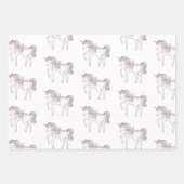 Roze Bokeh Hearts Eenhoorn Verjaardag Inpakpapier Vel (Voorkant 2)