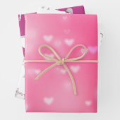Roze Bokeh Hearts Eenhoorn Verjaardag Inpakpapier Vel (In situ)