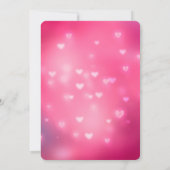 Roze Bokeh Hearts Eenhoorn Verjaardag Kaart (Achterkant)