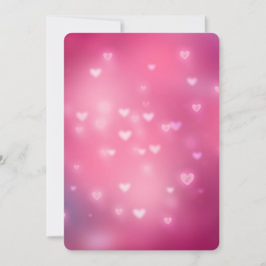 Roze Bokeh Hearts Eenhoorn Verjaardag Kaart (Achterkant)