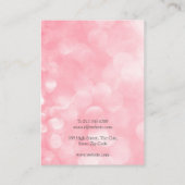 Roze Bokeh Ketting Sieraden Display Kaart Visitekaartje (Achterkant)