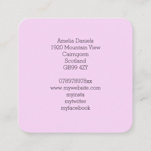 Roze Bokeh Light Visitekaartje (Achterkant)