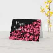 Roze Bokeh Lights Happy Birthday Kaart (Gele Bloem)