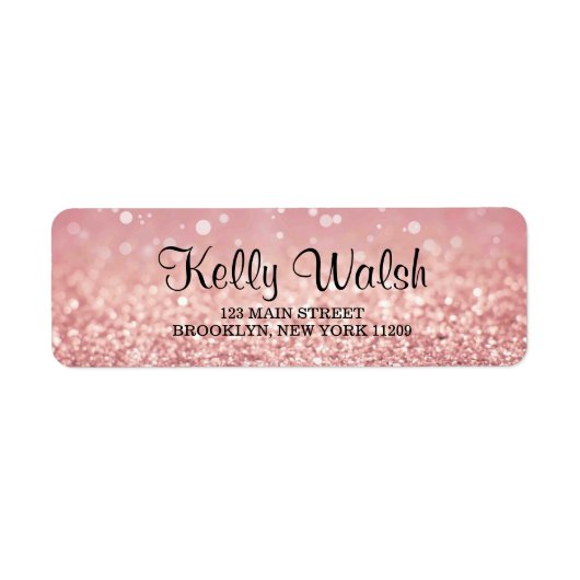 Roze Bokeh Lights Sweet 16 Retouradreslabels Etiket (Voorkant)