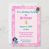  roze Bokeh Mermaid Theme Birthday Kaart (Voorkant)