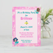 roze Bokeh Mermaid Theme Birthday Kaart (Staand voorkant)