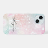 Roze Bokeh Pattern iPhone 15 Case (Achterkant horizontaal)