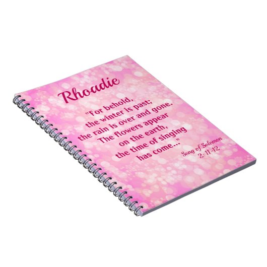 roze Bokeh Song of Solomon Scripting Notitieboek (Rechterzijde)
