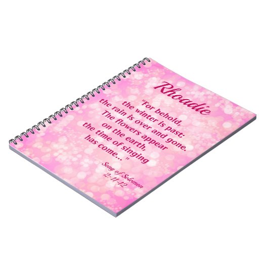 roze Bokeh Song of Solomon Scripting Notitieboek (Linkerzijde)