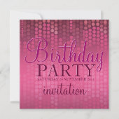 Roze Bokeh Sparkle Birthday Uitnodiging (Voorkant)