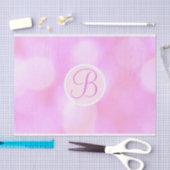 Roze Bokeh Sparkle Lights Monogram Letter Initiaal Tissuepapier (Craft)