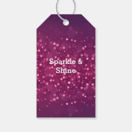 Roze Bokeh Stars Cadeaulabel