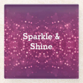 Roze Bokeh Stars Glazen Onderzetter