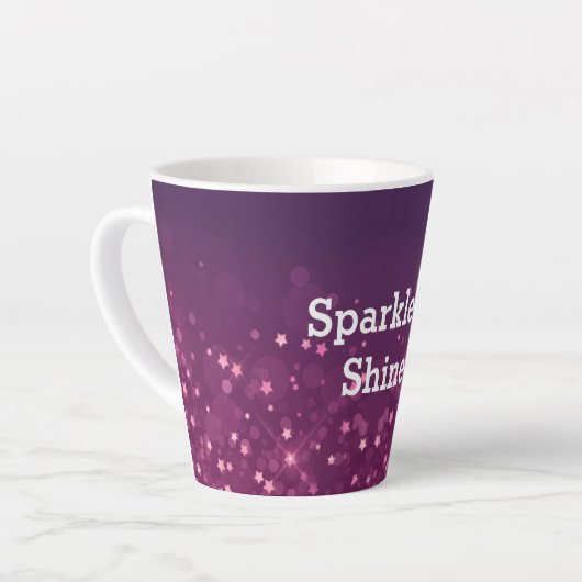 Roze Bokeh Stars Latte Mok (Linkerhoek)