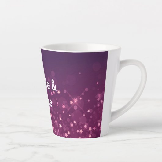 Roze Bokeh Stars Latte Mok (Rechts)