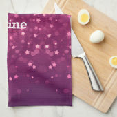 Roze Bokeh Stars Theedoek (Quarter Fold)