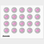 roze boks handschoenen vector ronde sticker (Vel)