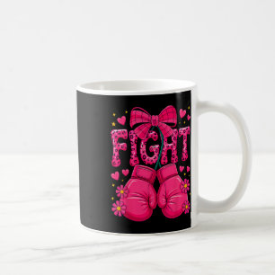 Roze bokshandschoenen bestrijden borstkanker bewus koffiemok