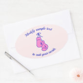 Roze Bokshandschoenen Kaart T-shirt Ovale Sticker (Envelop)