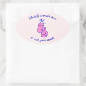Roze Bokshandschoenen Kaart T-shirt Ovale Sticker (Tas)