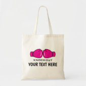 Roze bokshandschoenen logo aangepaste canvas tasse tote bag (Voorkant)
