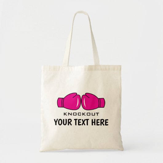 Roze bokshandschoenen logo aangepaste canvas tasse tote bag (Voorkant)