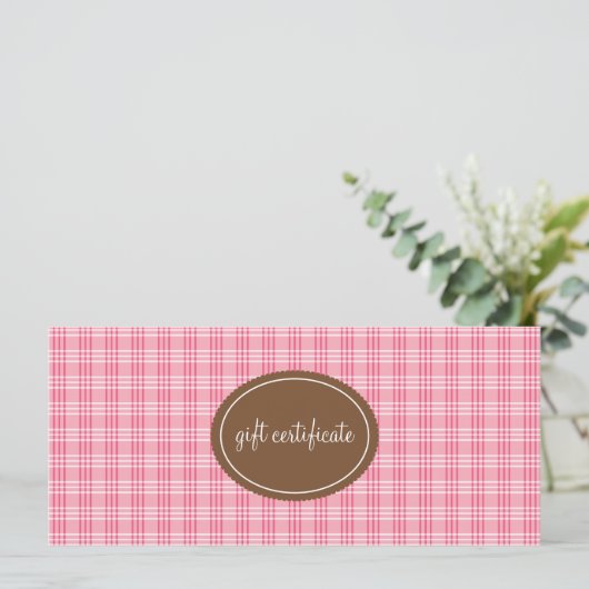 Roze bolle Boutique Style Cadeaubonnen (Staand voorkant)