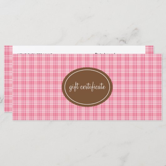 Roze bolle Boutique Style Cadeaubonnen (Voorkant / Achterkant)