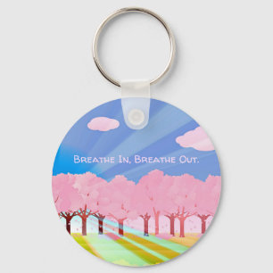 Roze bomen breken uit sleutelhanger