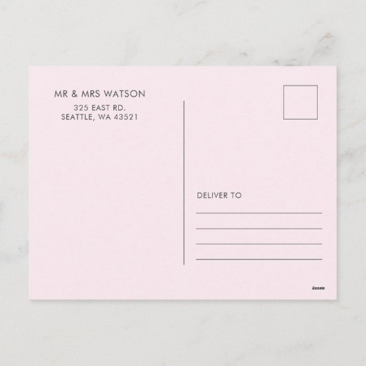 Roze bomen Hand getrokken Doodle Whimsy Kerstmis Feestdagenkaart (Achterkant)