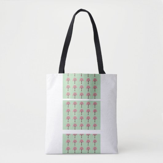 Roze Bomen Patroon Boodschappentas Tote Bag (Voorkant)