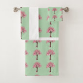 Roze Bomen Patroon Flesopener Bad Handdoek (Insitu)