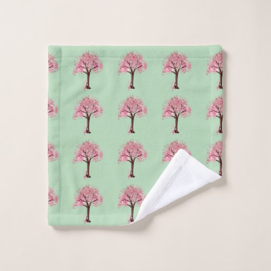 Roze Bomen Patroon Flesopener Bad Handdoek (Wasdoekje)