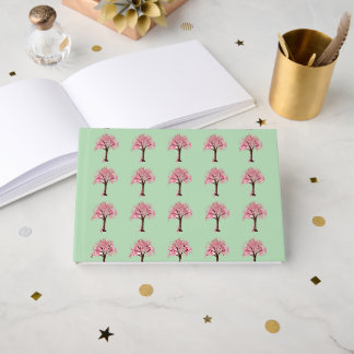 Roze Bomen Patroon Gastenboek