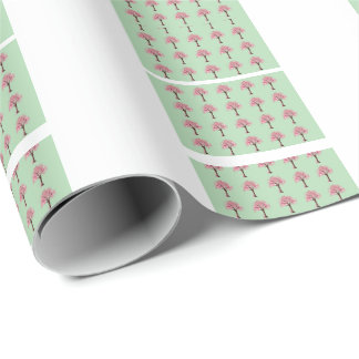 Roze Bomen Patroon Inpakpapier