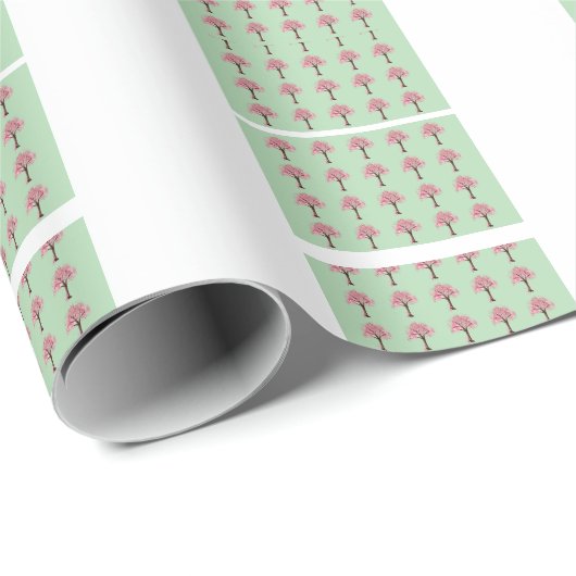 Roze Bomen Patroon Inpakpapier (Rol Hoek)