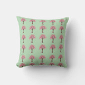 Roze Bomen Patroon Kussen (Voorkant)