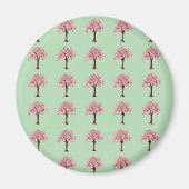 Roze Bomen Patroon Magneet (Voorkant)