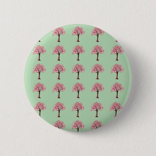 Roze Bomen Patroon Ronde Button 5,7 Cm (Voorkant)