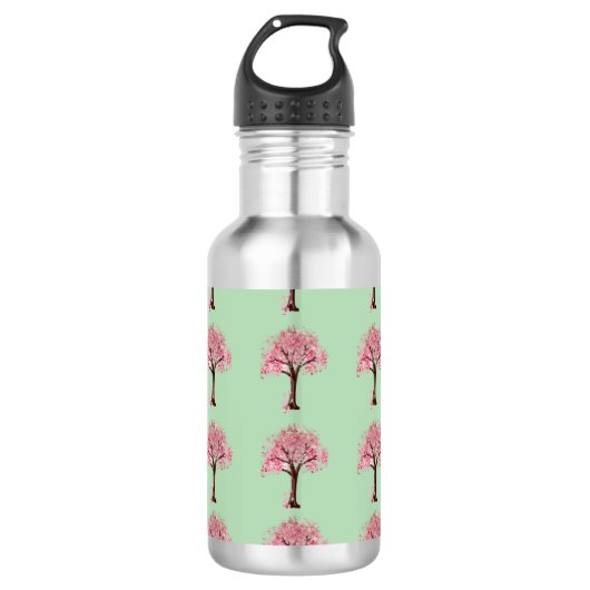Roze Bomen Patroon Waterfles (Voorkant)