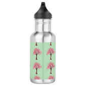 Roze Bomen Patroon Waterfles (Rechts)