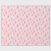 Roze Bomen Sneeuwvlokken Kerstmis Cadeaupapier (Vlak)