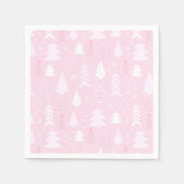 Roze Bomen Winter Kerstmis Papier Servetten (Voorkant)