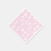 Roze Bomen Winter Kerstmis Papier Servetten (Hoek)