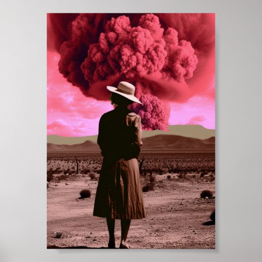 Roze bommelding dystopie poster (Voorkant)